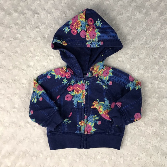 Arizona Jean Company Other - Arizona Jeans Co Hooded Light Jacket Blue Floral